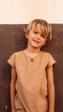 Load image into Gallery viewer, Desert Linen Henley - Mocha Confetti