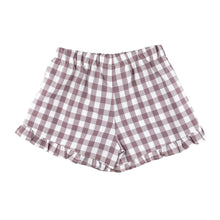 Load image into Gallery viewer, Ruffle Shorts - Lavender Gingham