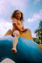 Load image into Gallery viewer, Ruffle Shorts - Orange Stripe Hemp