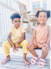 Load image into Gallery viewer, Beach Playsuit - Orange Stripe Hemp