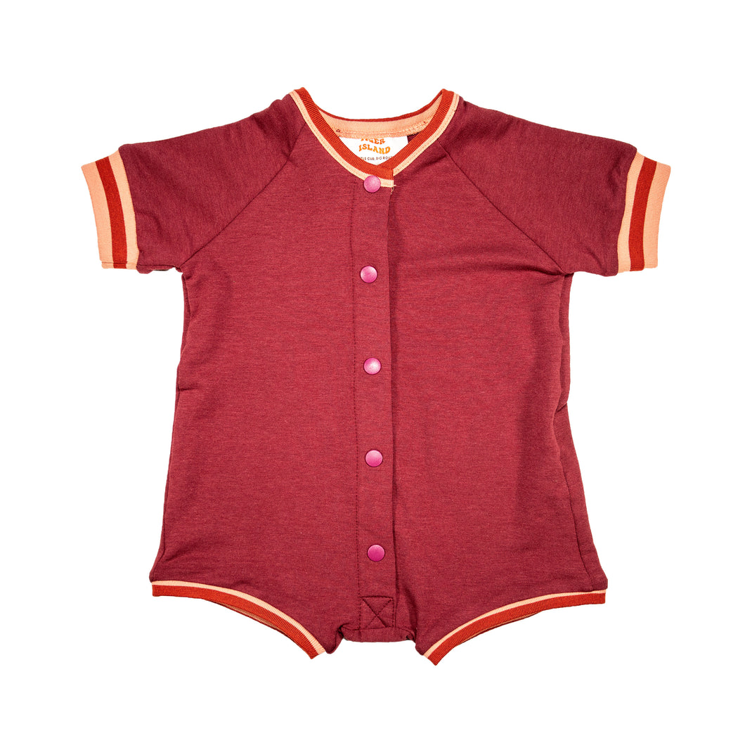 Bamboo Onesie Short Shorts - Cranberry