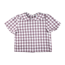 Load image into Gallery viewer, Peter Pan Top - Lavender Gingham
