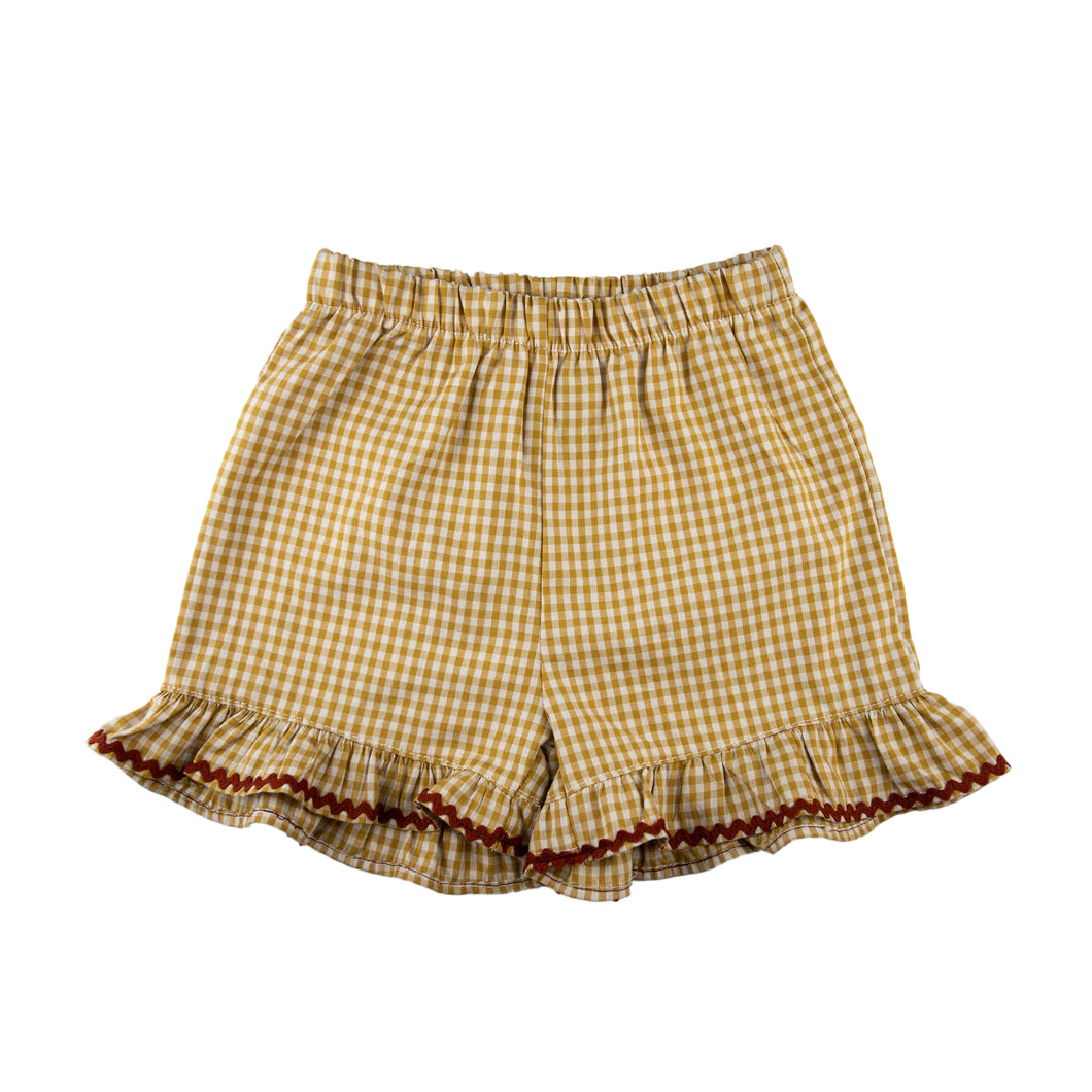 Butterfly Shorts - Mustard Gingham